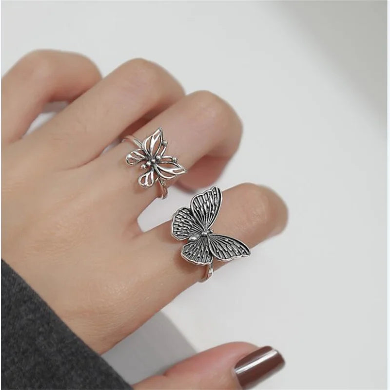 Punk Irregular Y2k Rings Set With Opal Rings
