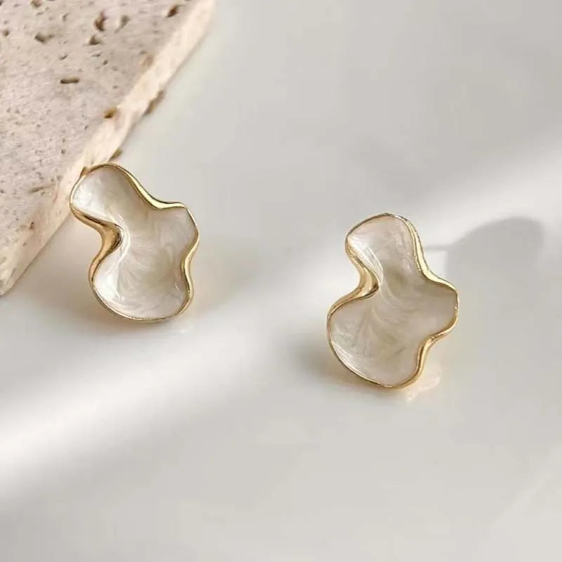 Vintage Pearl Stud Earrings | Elegant Irregular Statement Jewelry