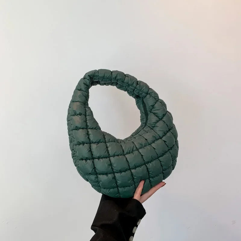 Quilted Embroidered Thread Women's Handbag