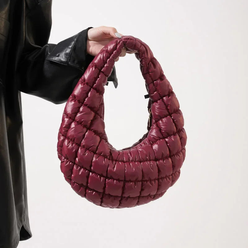 Quilted Embroidered Thread Women's Handbag