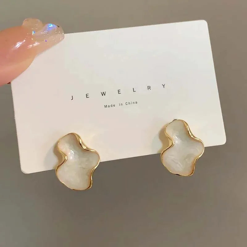 Vintage Pearl Stud Earrings | Elegant Irregular Statement Jewelry
