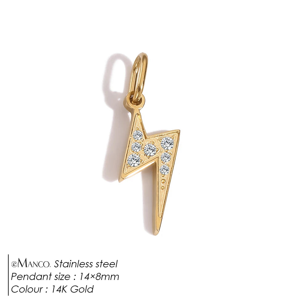 eManco Stainless Steel Sun Star Charm Gold-plated DIY Earrings Necklace Accessories