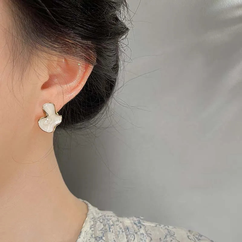 Vintage Pearl Stud Earrings | Elegant Irregular Statement Jewelry