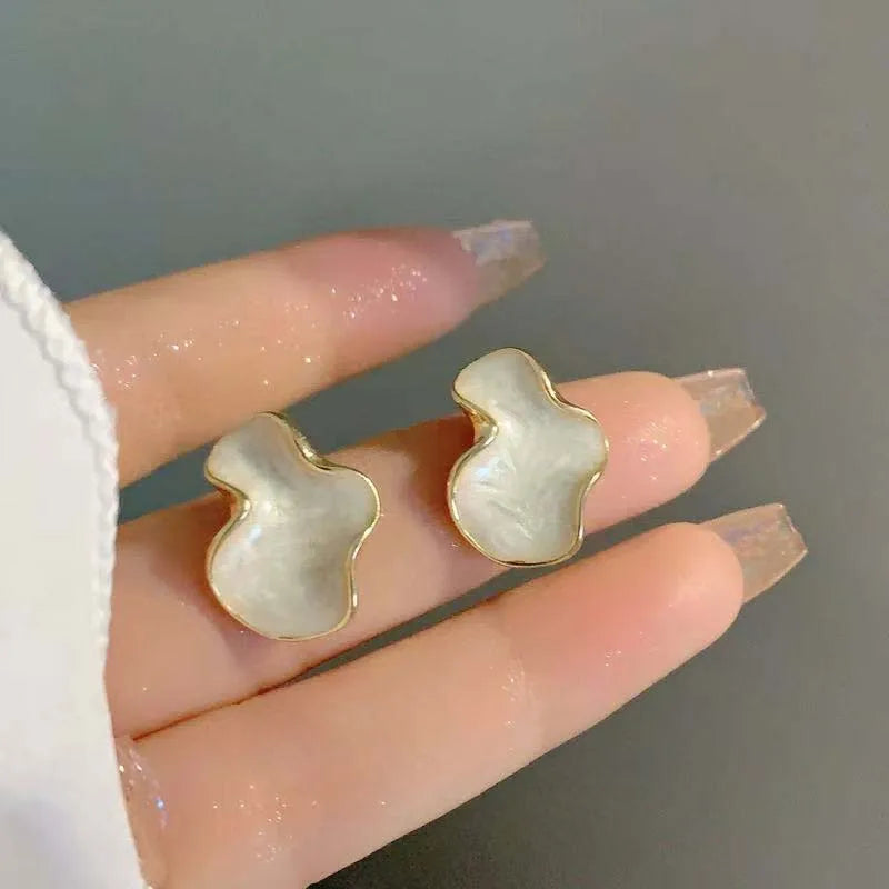 Vintage Pearl Stud Earrings | Elegant Irregular Statement Jewelry
