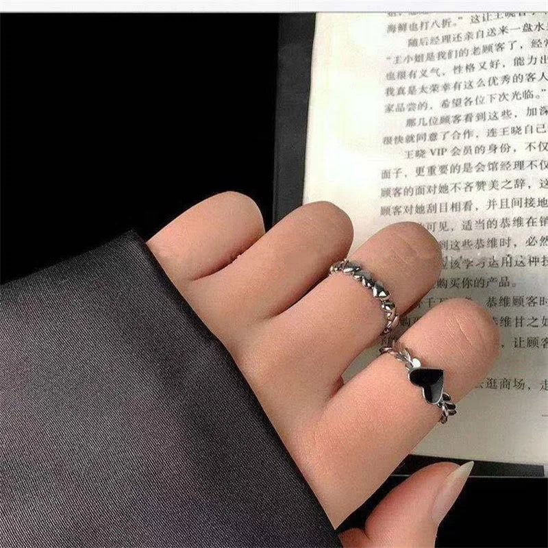 Punk Irregular Y2k Rings Set With Opal Rings