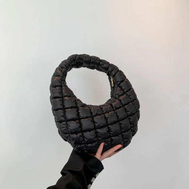 Quilted Embroidered Thread Women's Handbag