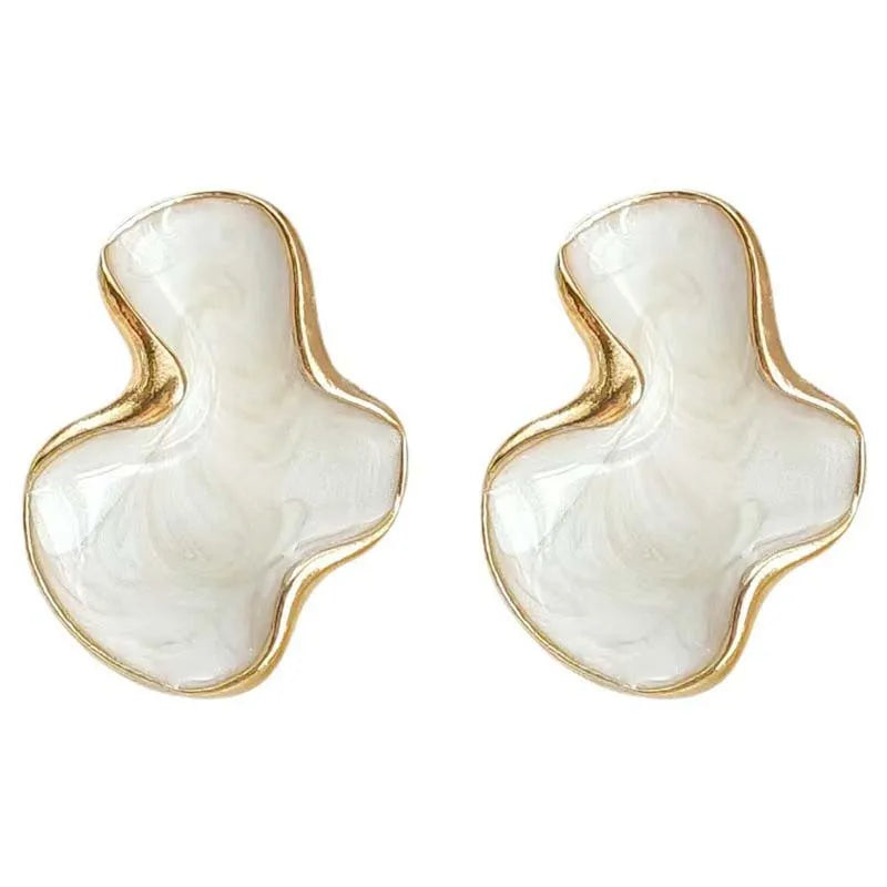 Vintage Pearl Stud Earrings | Elegant Irregular Statement Jewelry