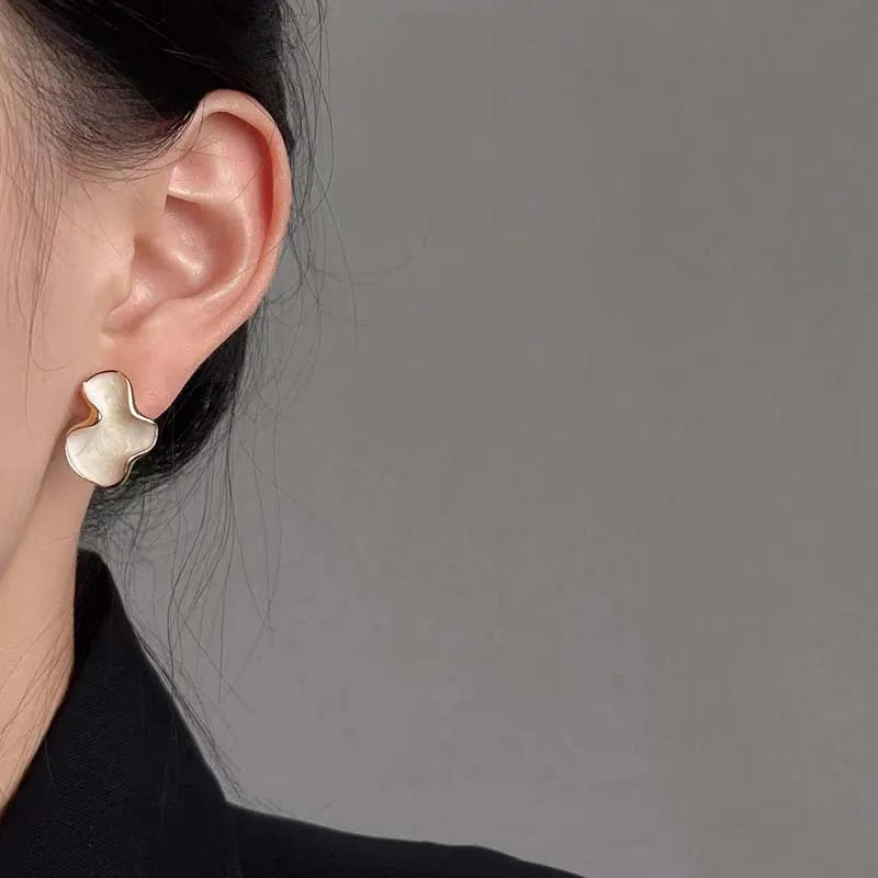 Vintage Pearl Stud Earrings | Elegant Irregular Statement Jewelry