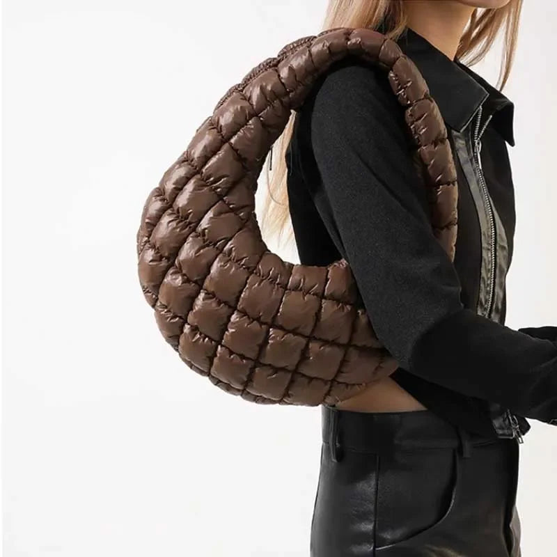 Quilted Embroidered Thread Women's Handbag