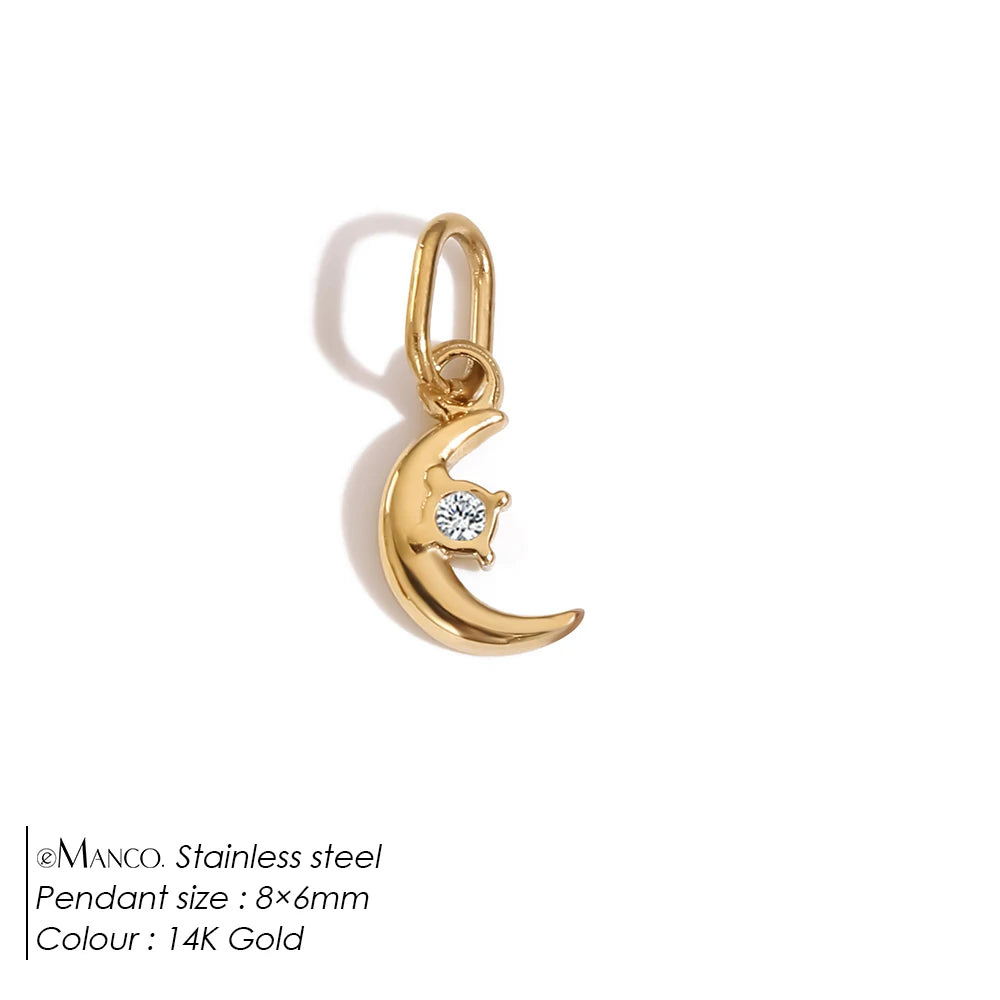 eManco Stainless Steel Sun Star Charm Gold-plated DIY Earrings Necklace Accessories