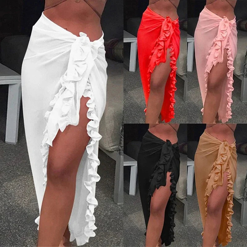 Women Chiffon See-Through Beach Bikini Cover Up
