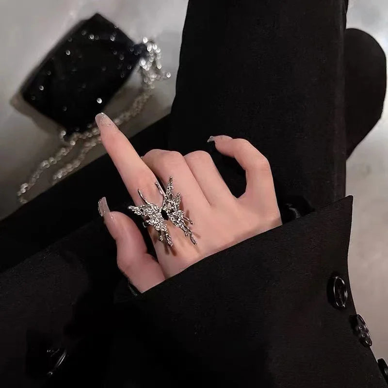 Punk Irregular Y2k Rings Set With Opal Rings