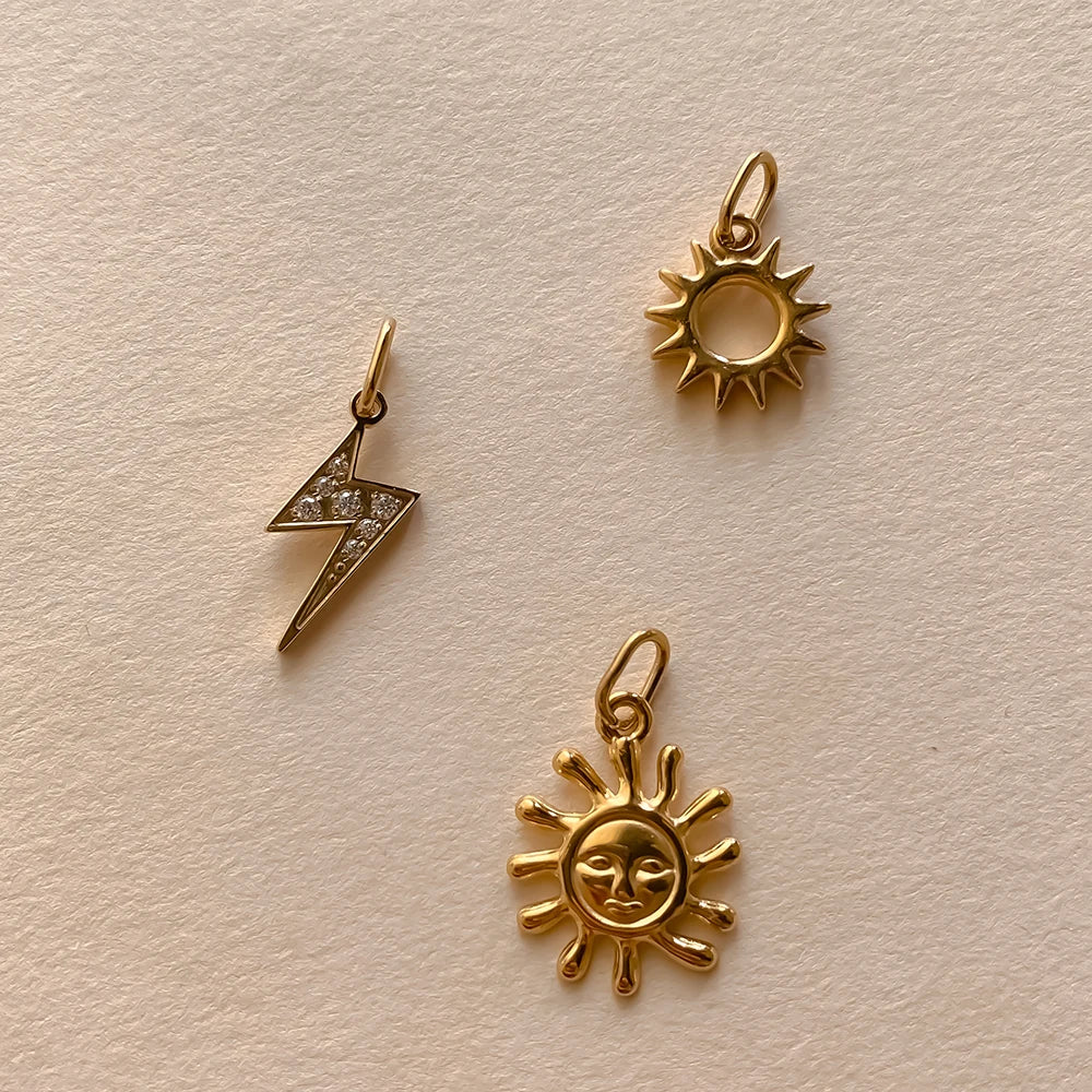 eManco Stainless Steel Sun Star Charm Gold-plated DIY Earrings Necklace Accessories