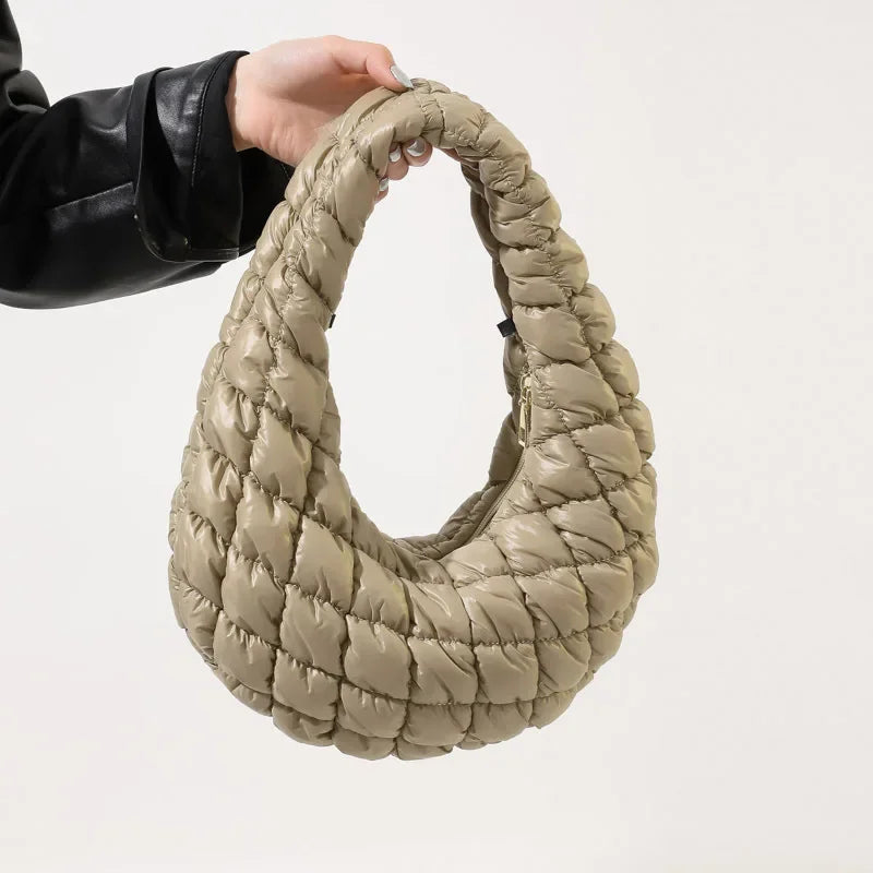 Quilted Embroidered Thread Women's Handbag