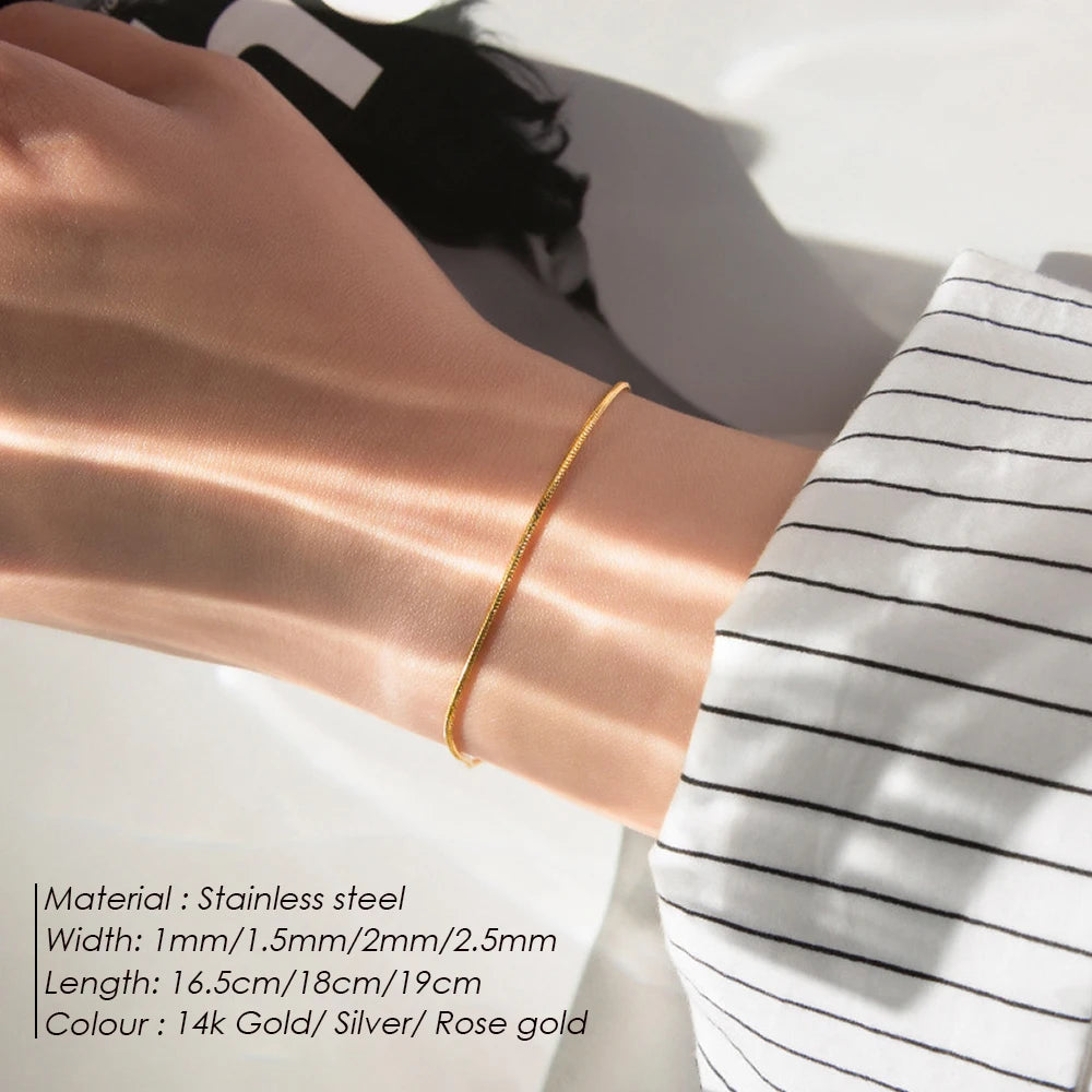 Stainless Steel Snake Chain Bracelet Fashion Jewelry Stainless Steel Link Bracelet
