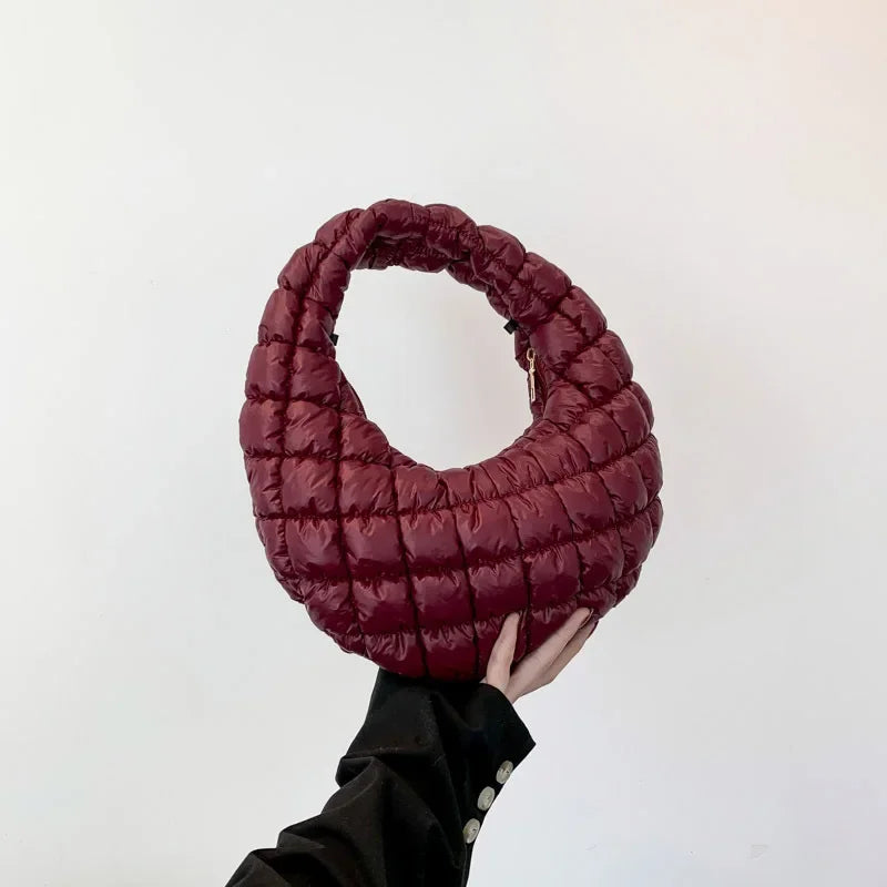 Quilted Embroidered Thread Women's Handbag