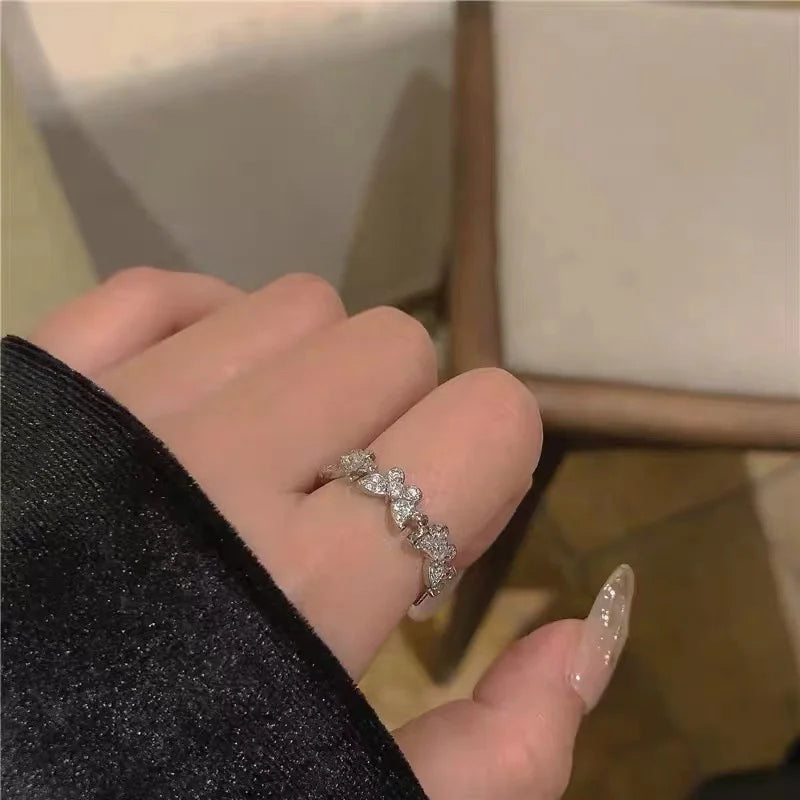 Punk Irregular Y2k Rings Set With Opal Rings